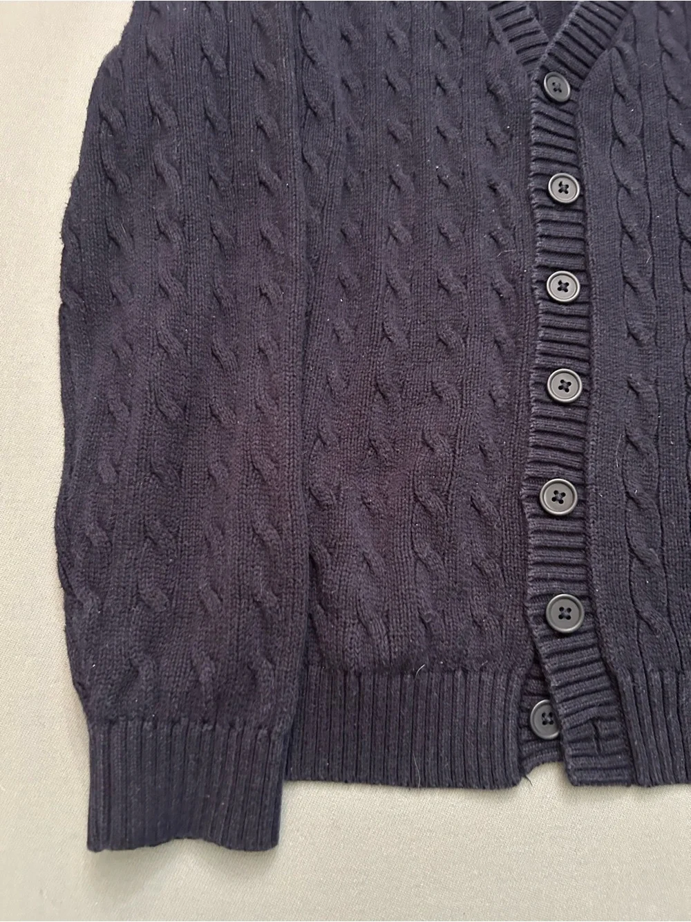 Brandy Melville Cable Knit Oversized V-Neck Cardigan Sweater‎ - Navy
